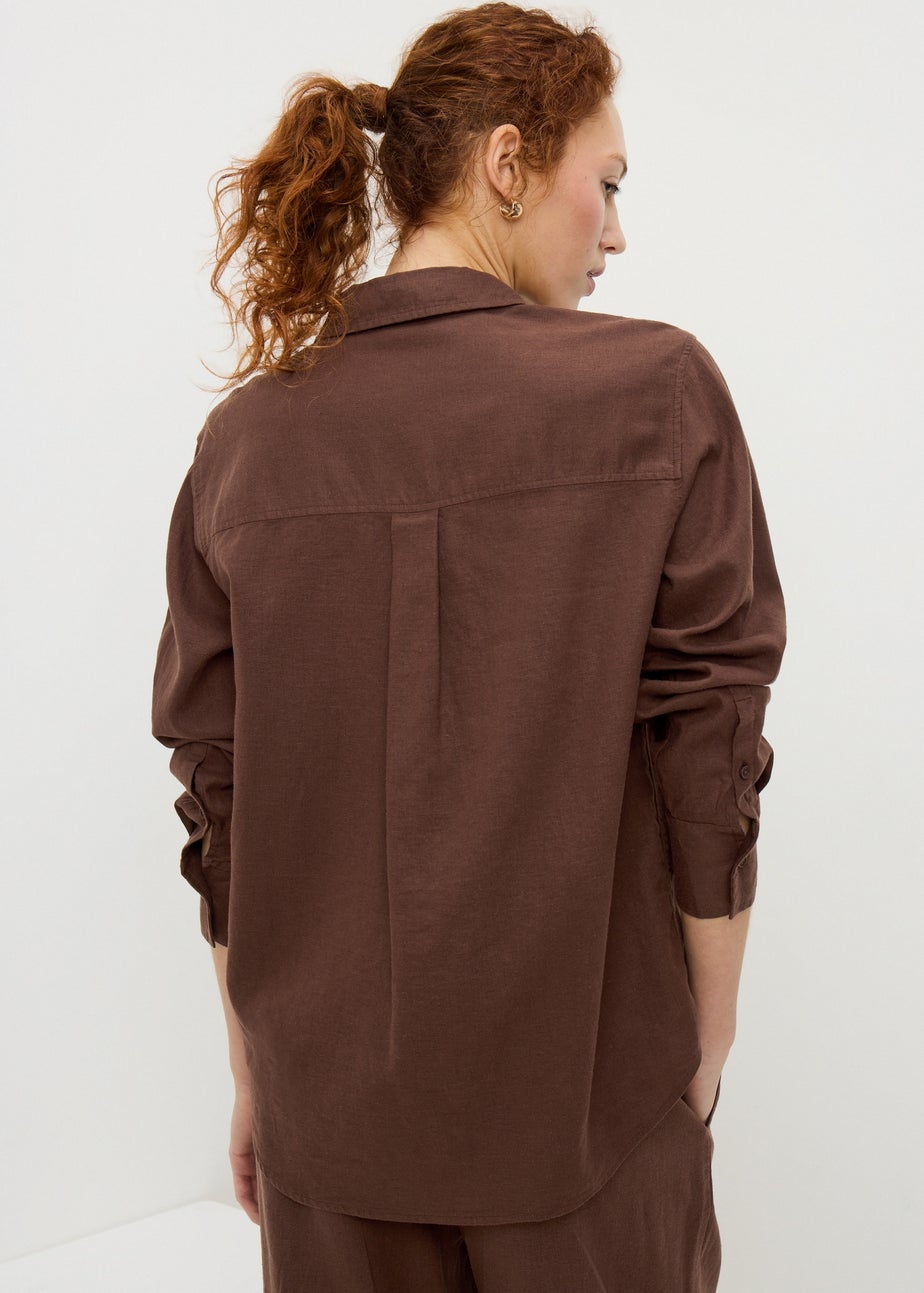 Chocolate Brown Linen Rich Shirt