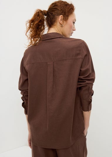 Chocolate Brown Linen Rich Shirt