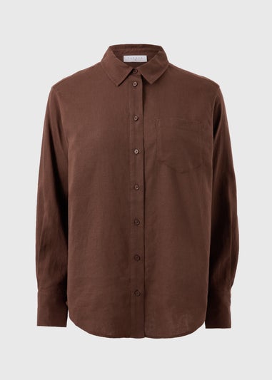 Chocolate Brown Linen Rich Shirt
