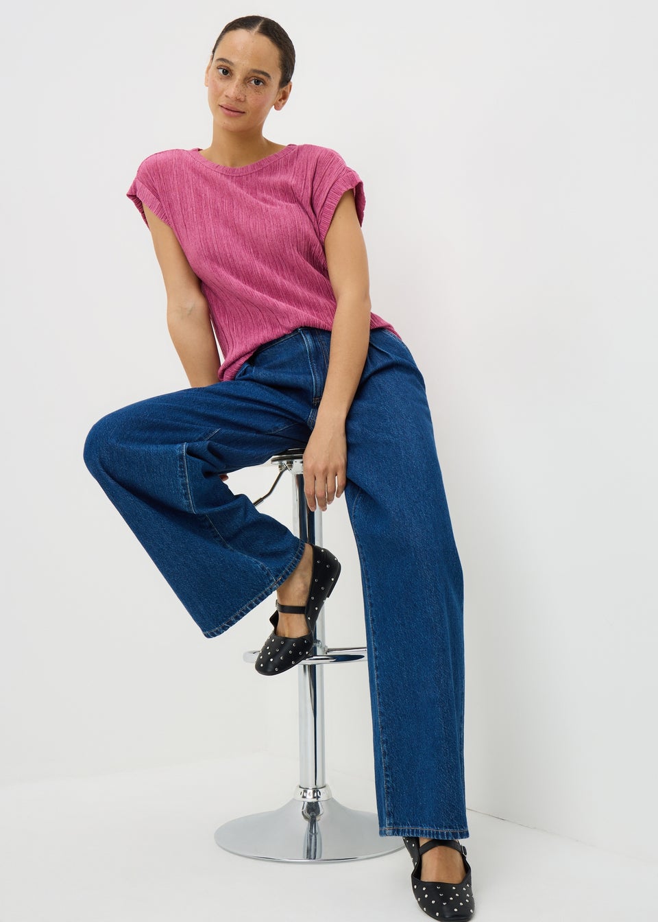 Pink Textured T-Shirt