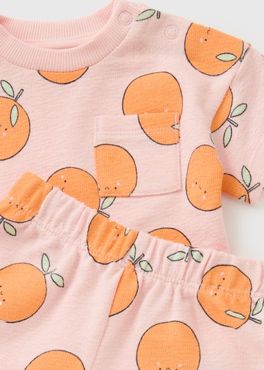 Baby Pink Peach Top & Short Set (Newborn-23mths)