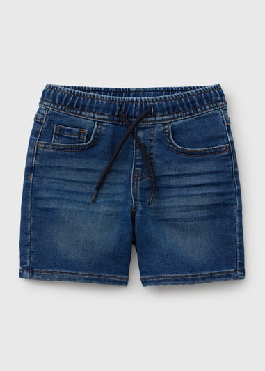 Boys Dark Wash Knitted Denim Shorts (1-7yrs)