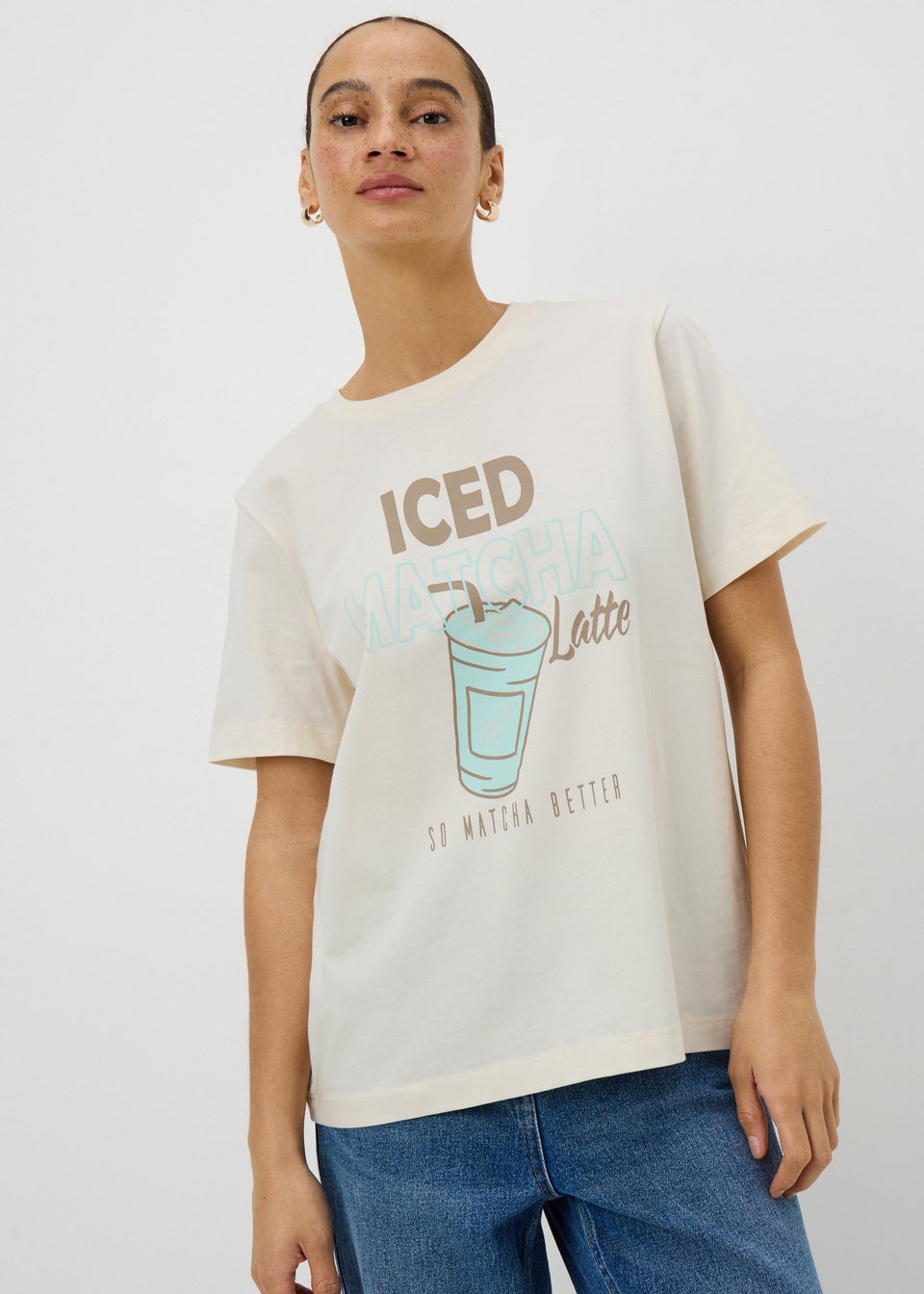 Cream Matcha Graphic T-Shirt