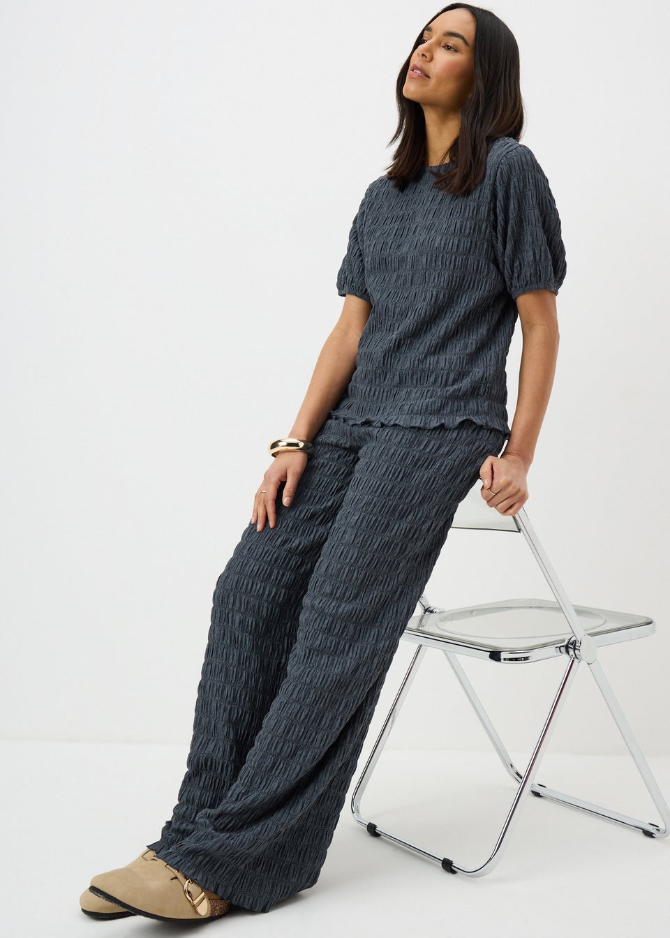 Slate Bubble Texture Co Ord Top
