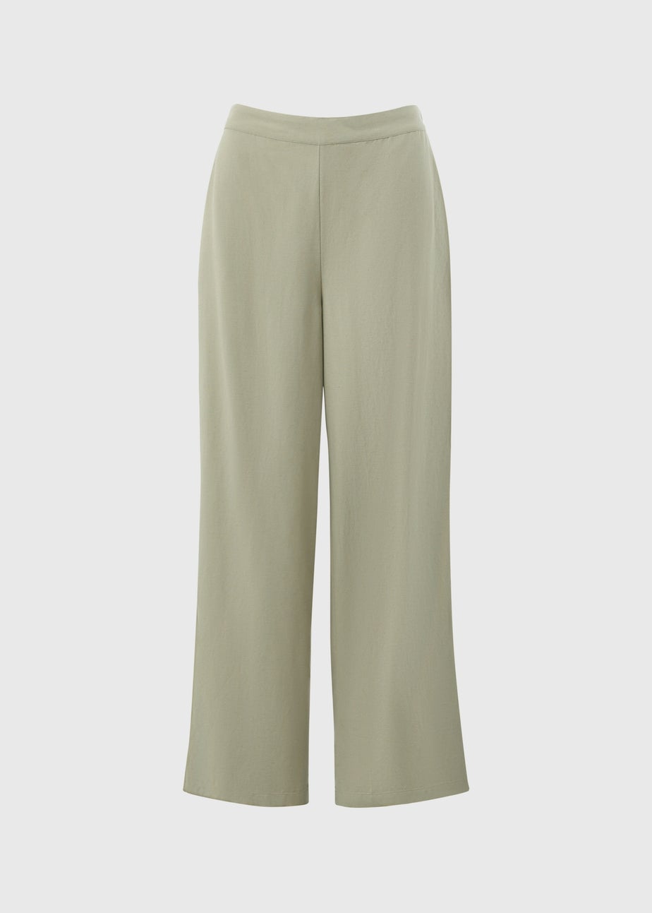 Papaya Petite Sage Green Wide Leg Co Ord Trousers