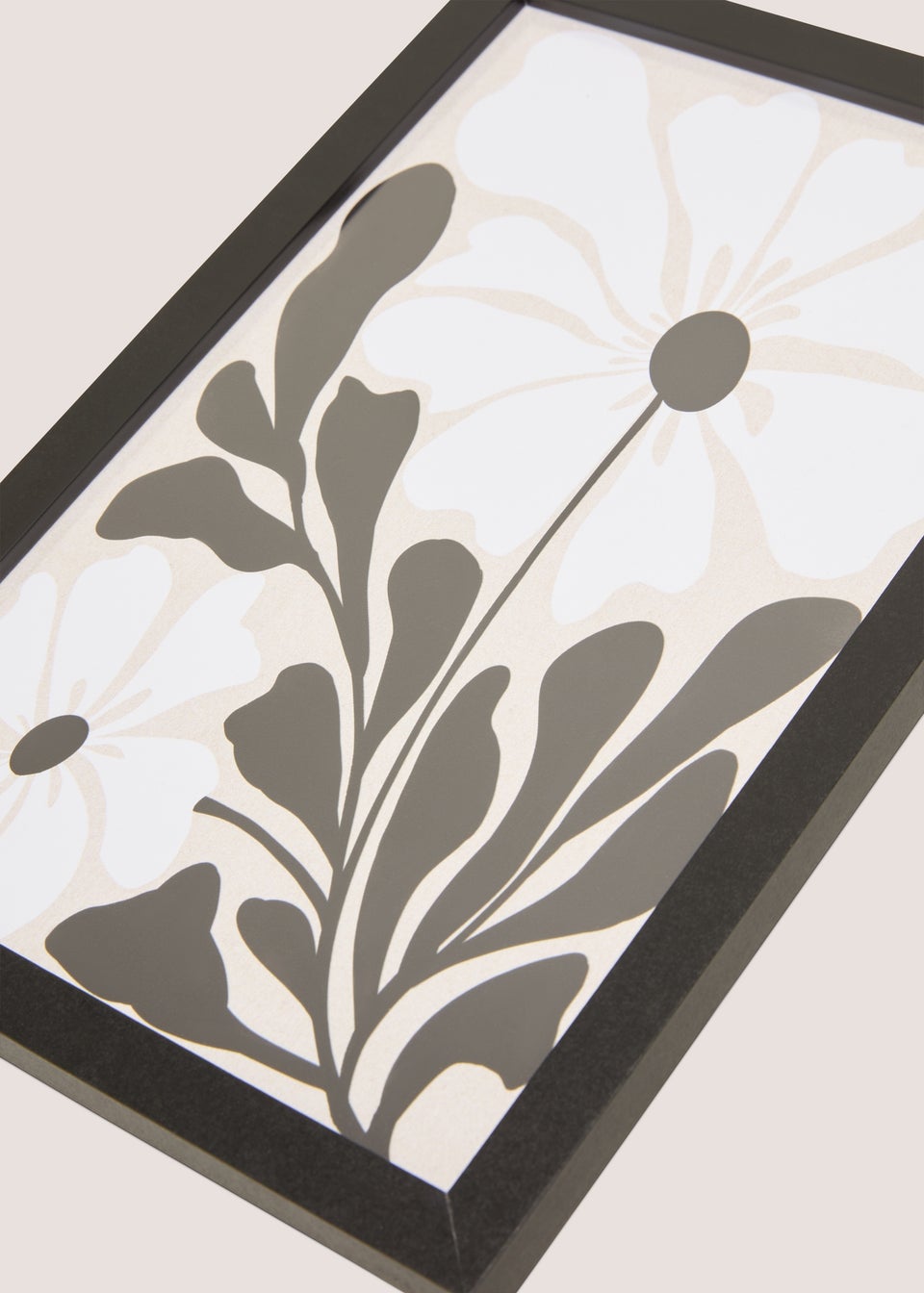 White Two Flowers Wall Art