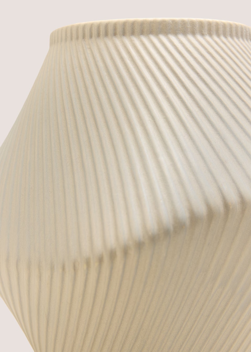 Cream Ribbed Abstract Vase