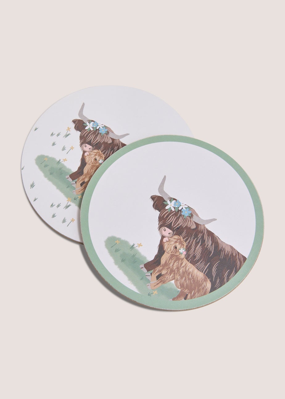 4 Pack Highland Cow Coasters