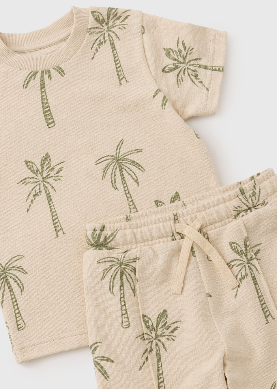 Boys Cream Palm Tree Top & Short Set (1-7yrs)
