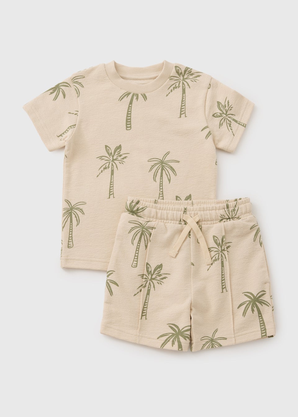 Boys Cream Palm Tree Top & Short Set (1-7yrs)