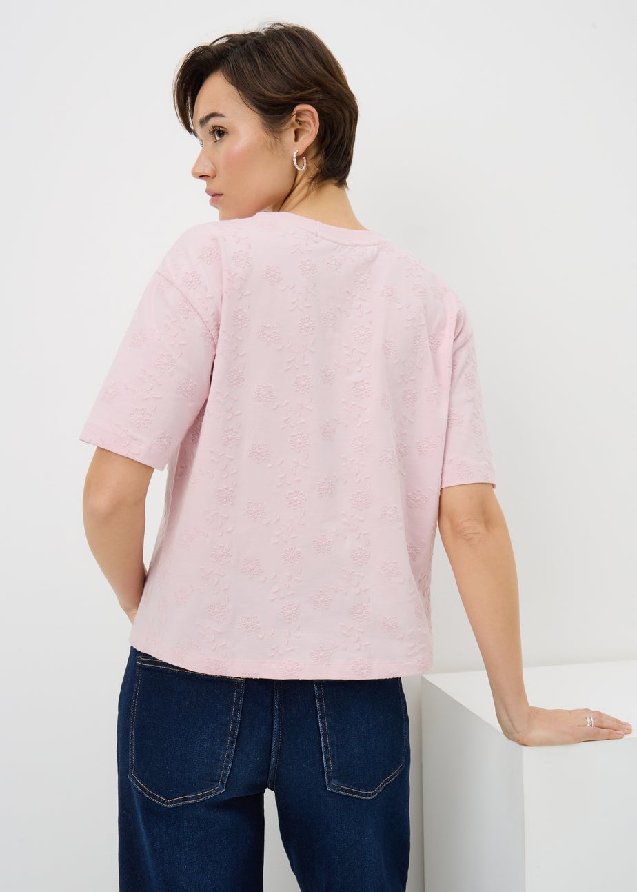 Pink Embroidered Box Top