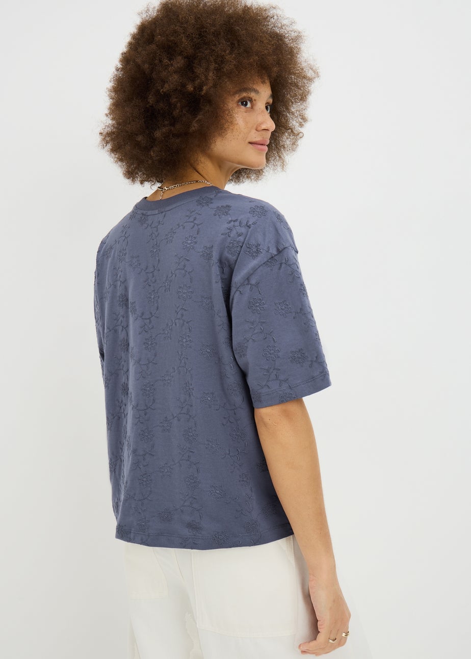 Slate Embroidered Box Top