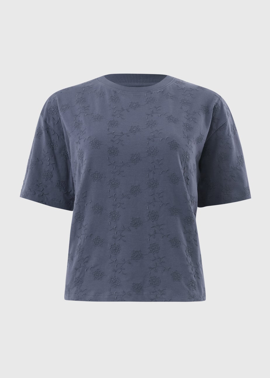 Slate Embroidered Box Top