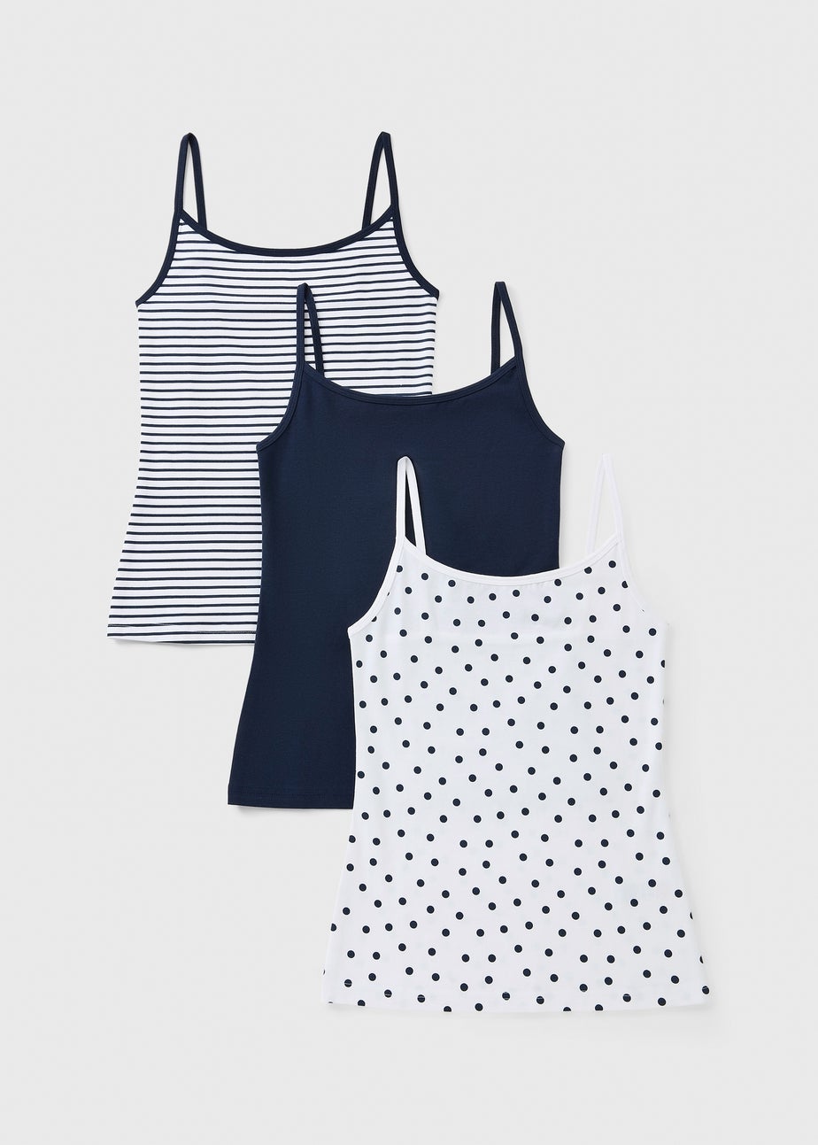 3 Pack Navy Cami Tops