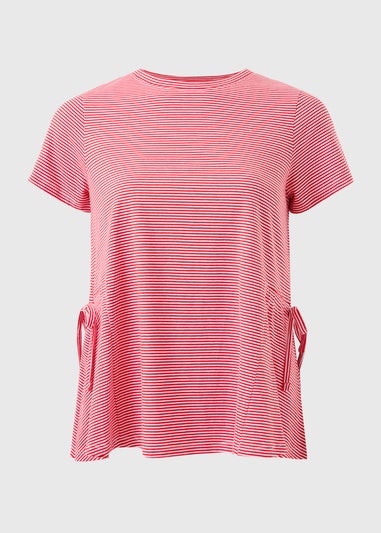 Red Stripe Tie Side T-Shirt