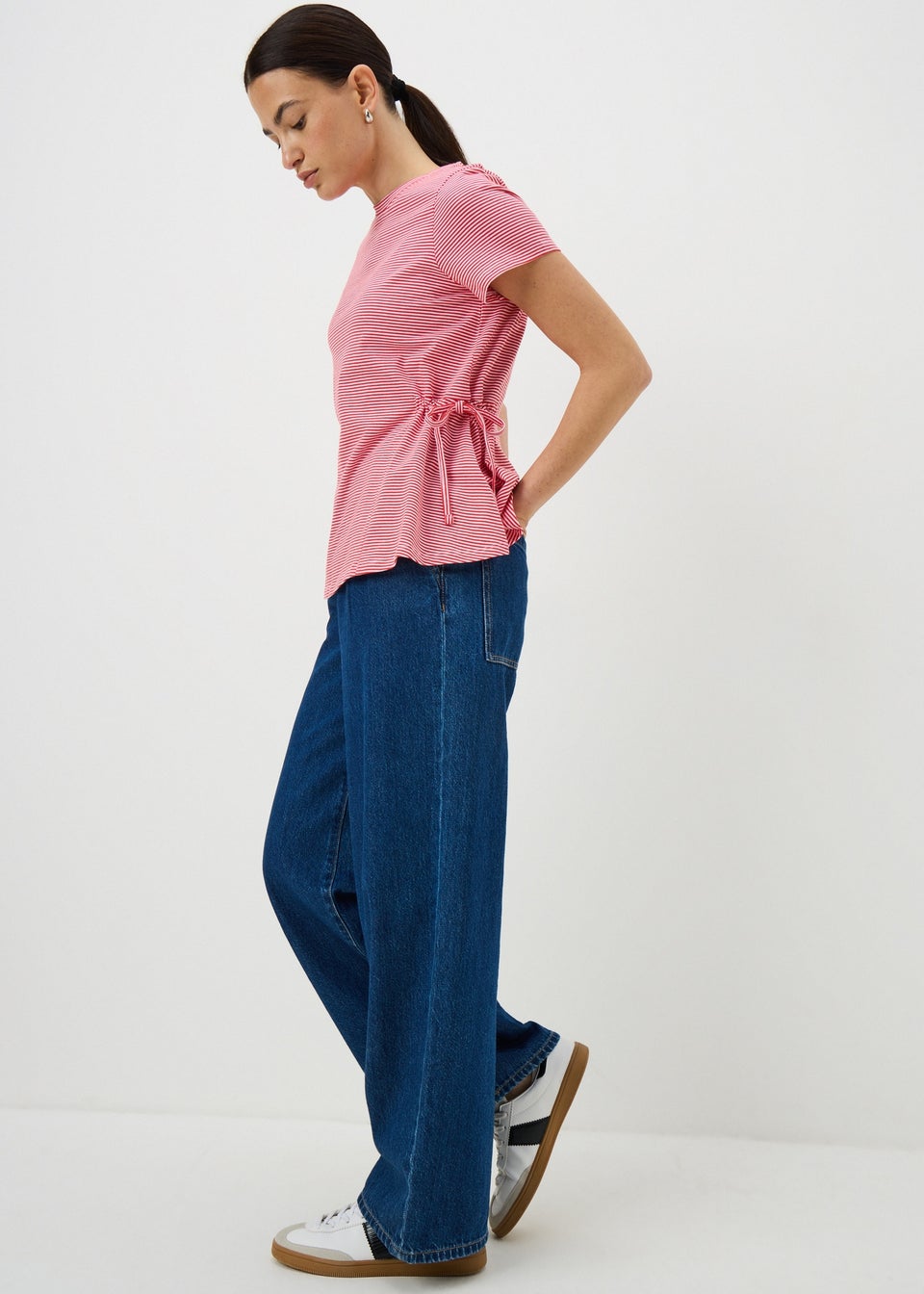 Red Stripe Tie Side T-Shirt