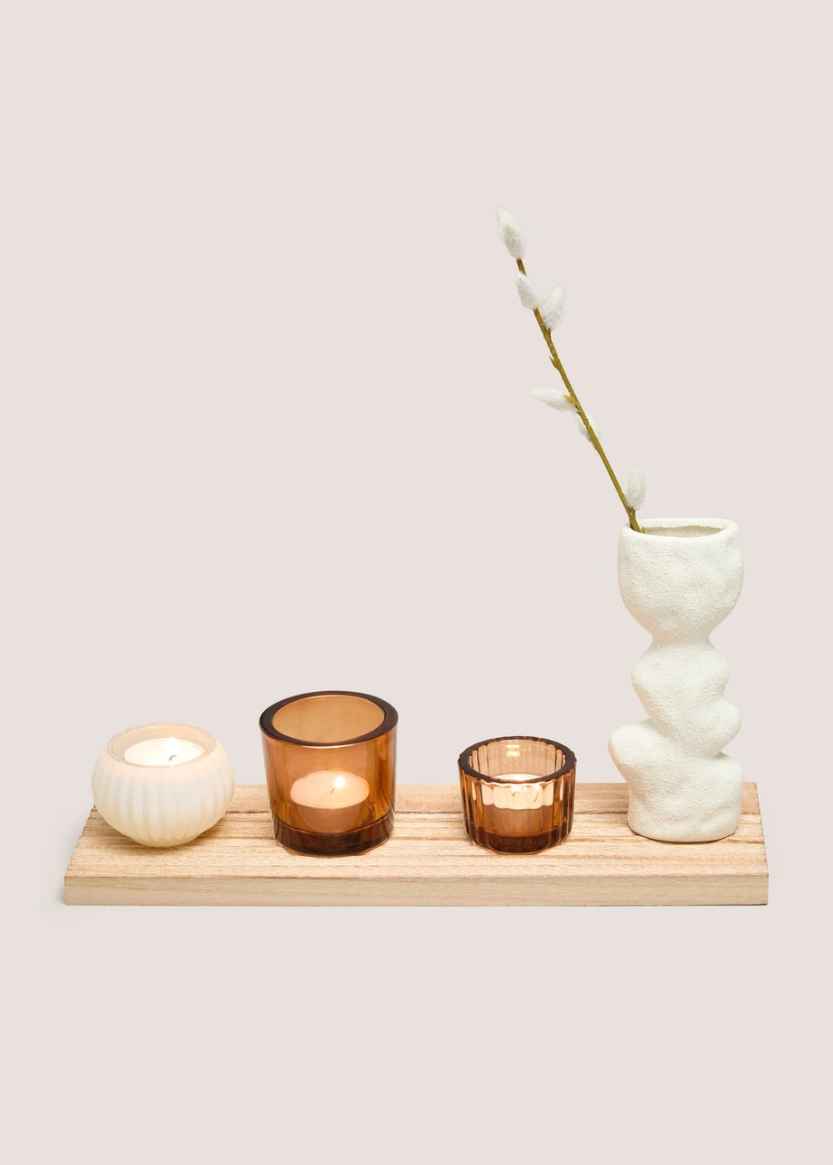 Wood Tealight & Vase