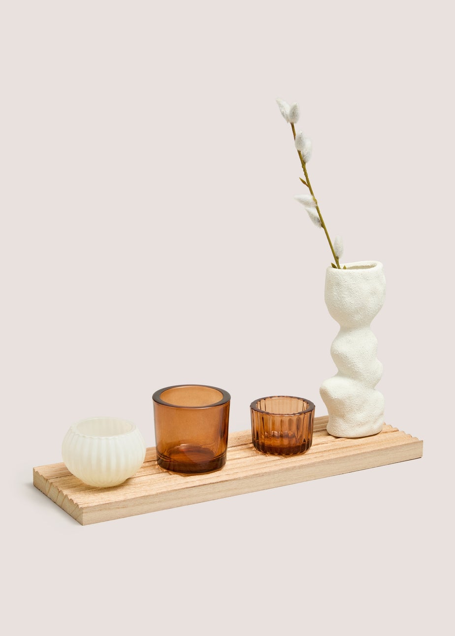 Wood Tealight & Vase