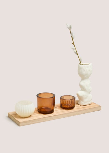 Wood Tealight & Vase