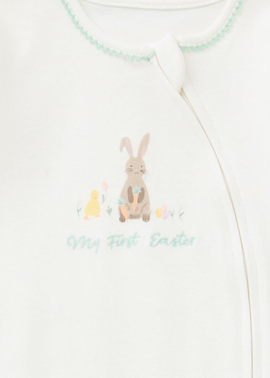 Baby White My First Easter Sleepsuit (Newborn-12mths)