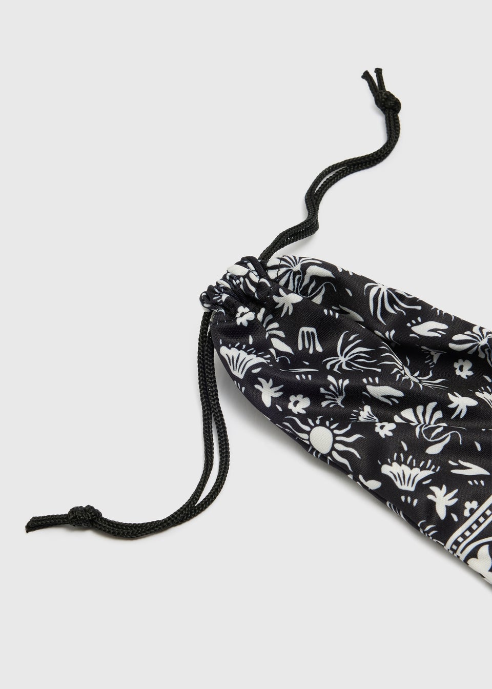 Black Palm Print Soft Sunglasses Case