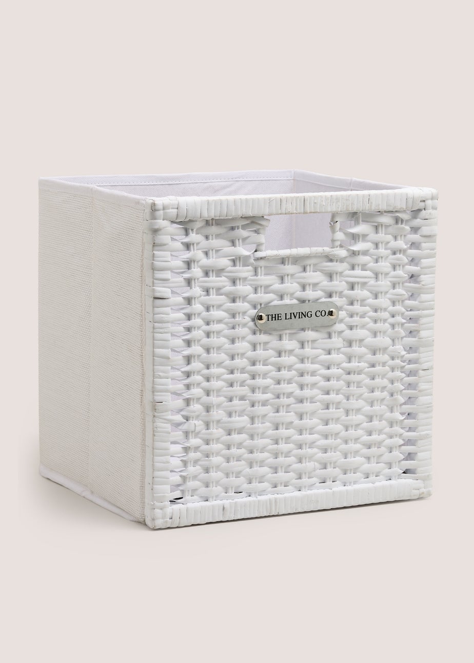 White Collapsible Living Basket