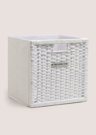 White Collapsible Living Basket