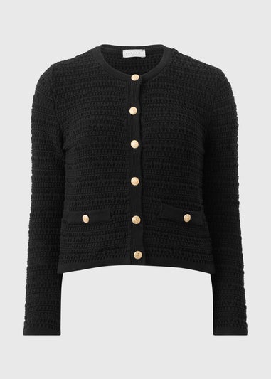 Black Button Through Cardigan