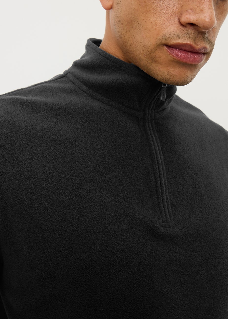 Souluxe Black 1/4 Zip Base Layer Fleece