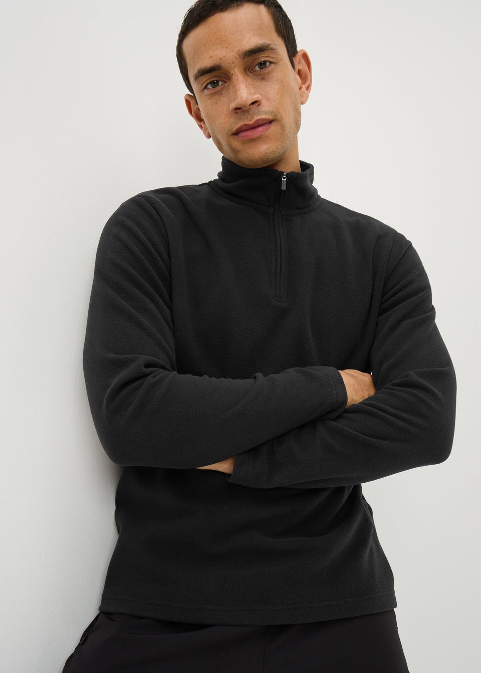 Souluxe Black 1/4 Zip Base Layer Fleece