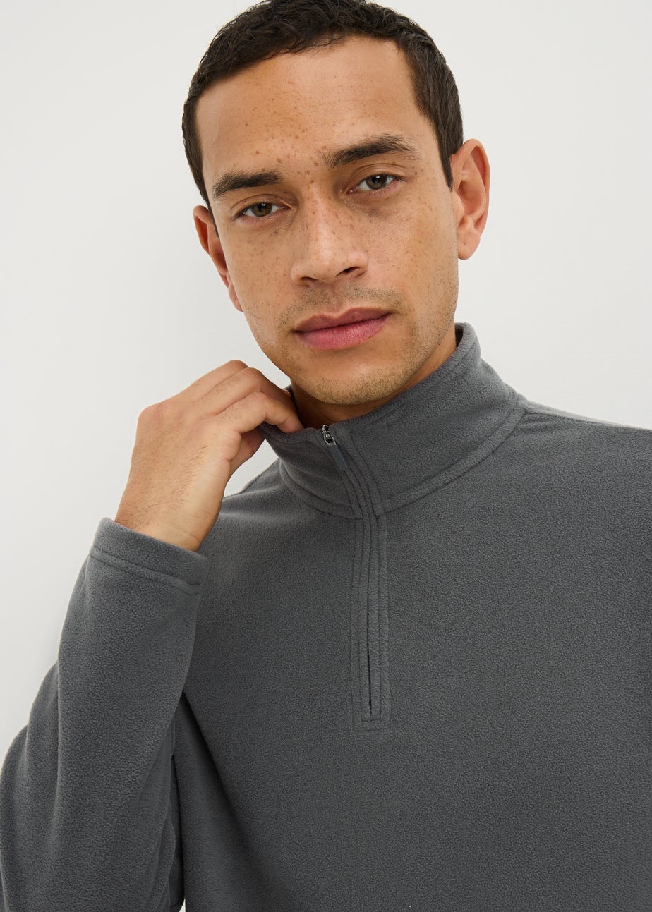 Souluxe Grey 1/4 Zip Base Layer Fleece