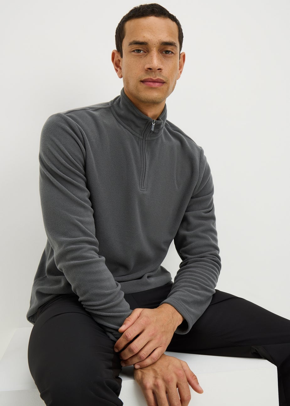 Souluxe Grey 1/4 Zip Base Layer Fleece