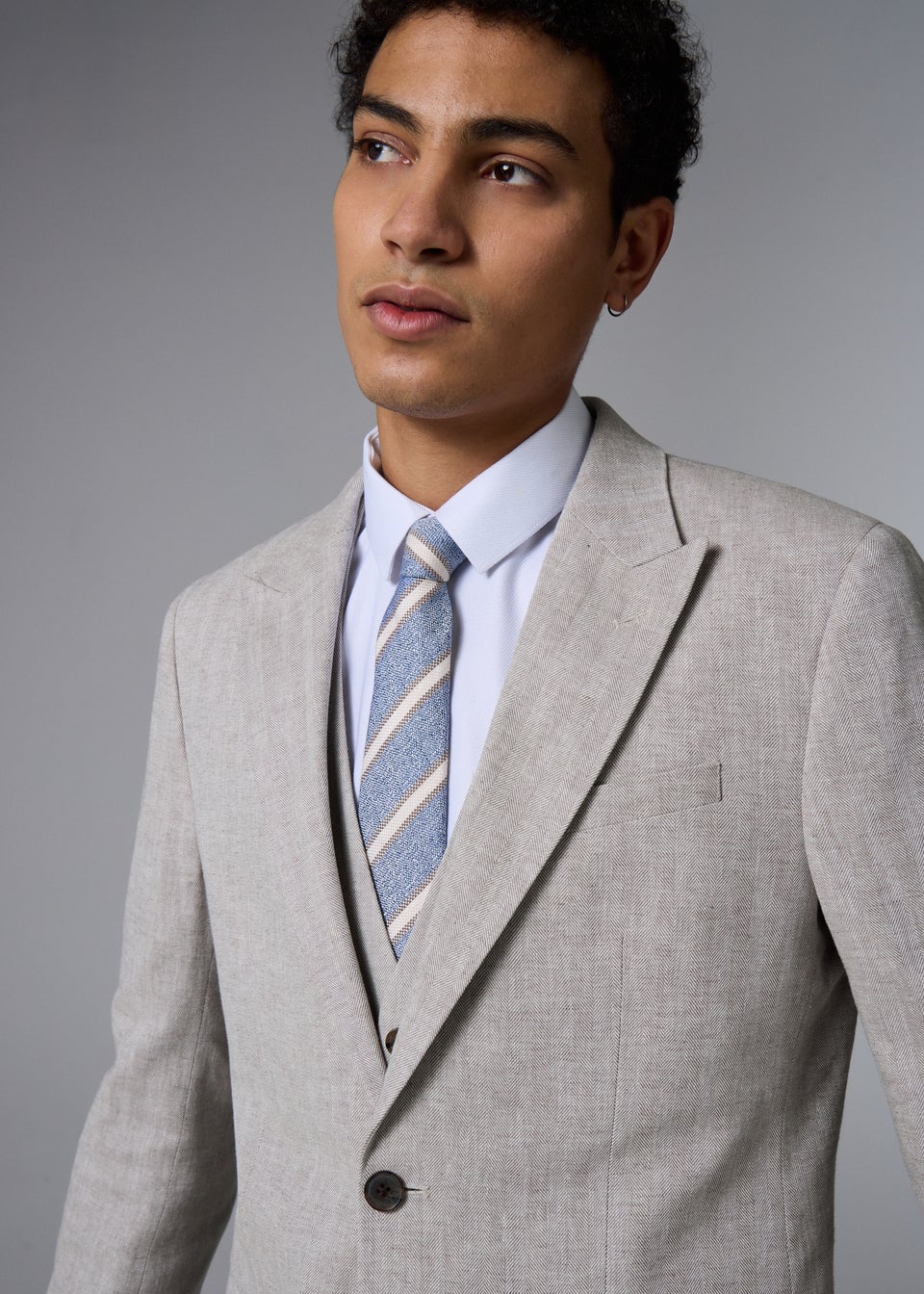 Taylor & Wright Langham Stone Herringbone Slim Fit Suit Jacket