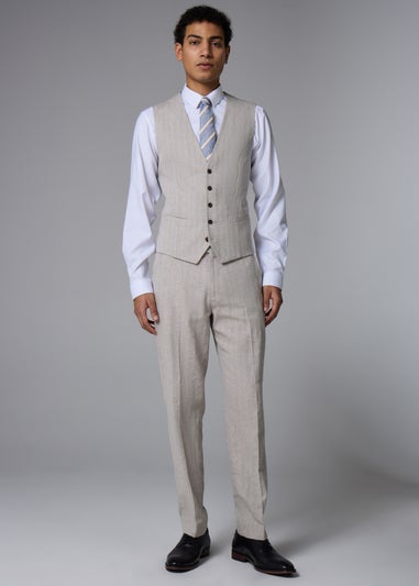 Taylor & Wright Langham Stone Herringbone Slim Suit Trousers
