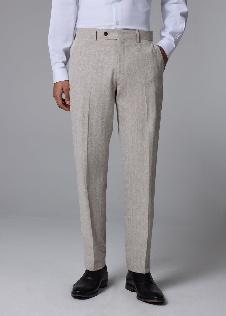 Taylor & Wright Langham Stone Herringbone Slim Suit Trousers