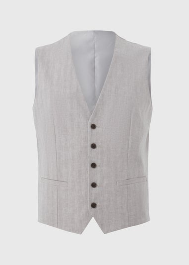 Taylor & Wright Langham Stone Herringbone Suit Waistcoat