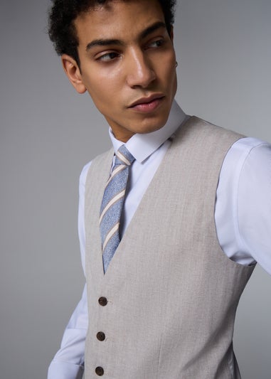 Taylor & Wright Langham Stone Herringbone Suit Waistcoat