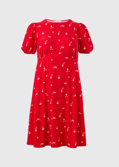 Red Ditsy Floral Supersoft Mini Dress