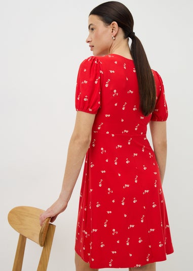 Red Ditsy Floral Supersoft Mini Dress