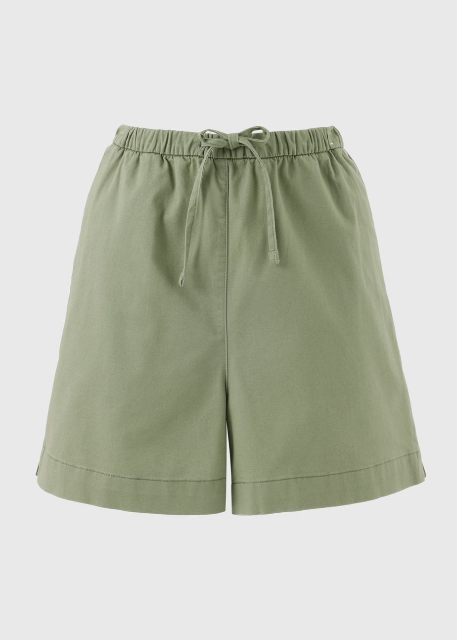 Khaki Pull On Shorts