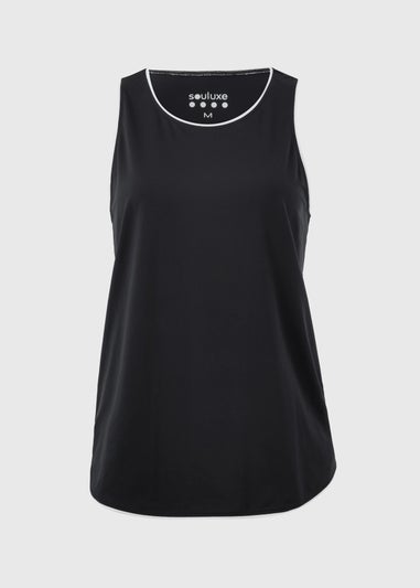 Souluxe Black Piped Vest Top
