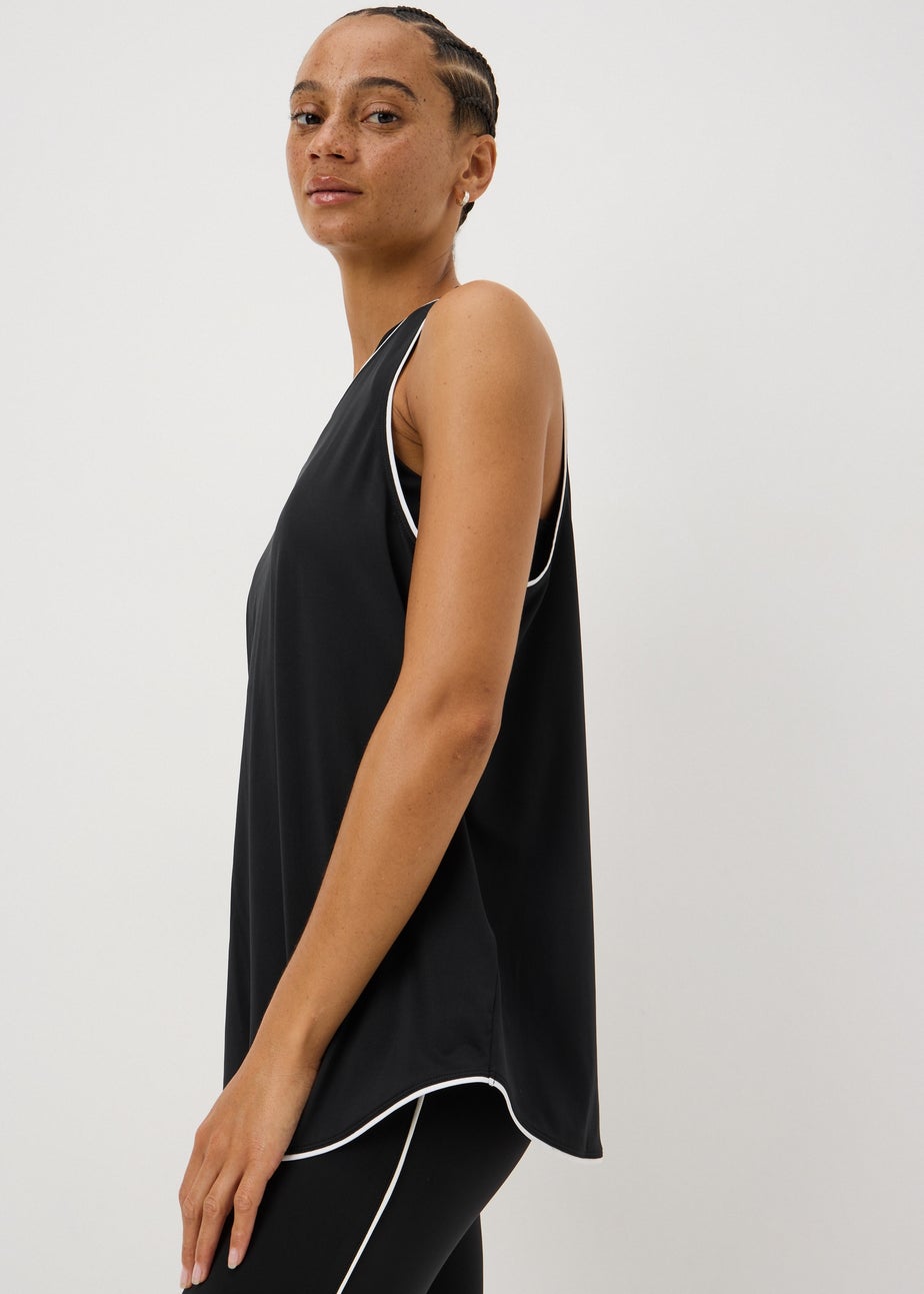 Souluxe Black Piped Vest Top