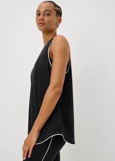 Souluxe Black Piped Vest Top