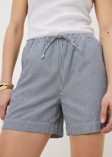 Navy Stripe Pull On Shorts