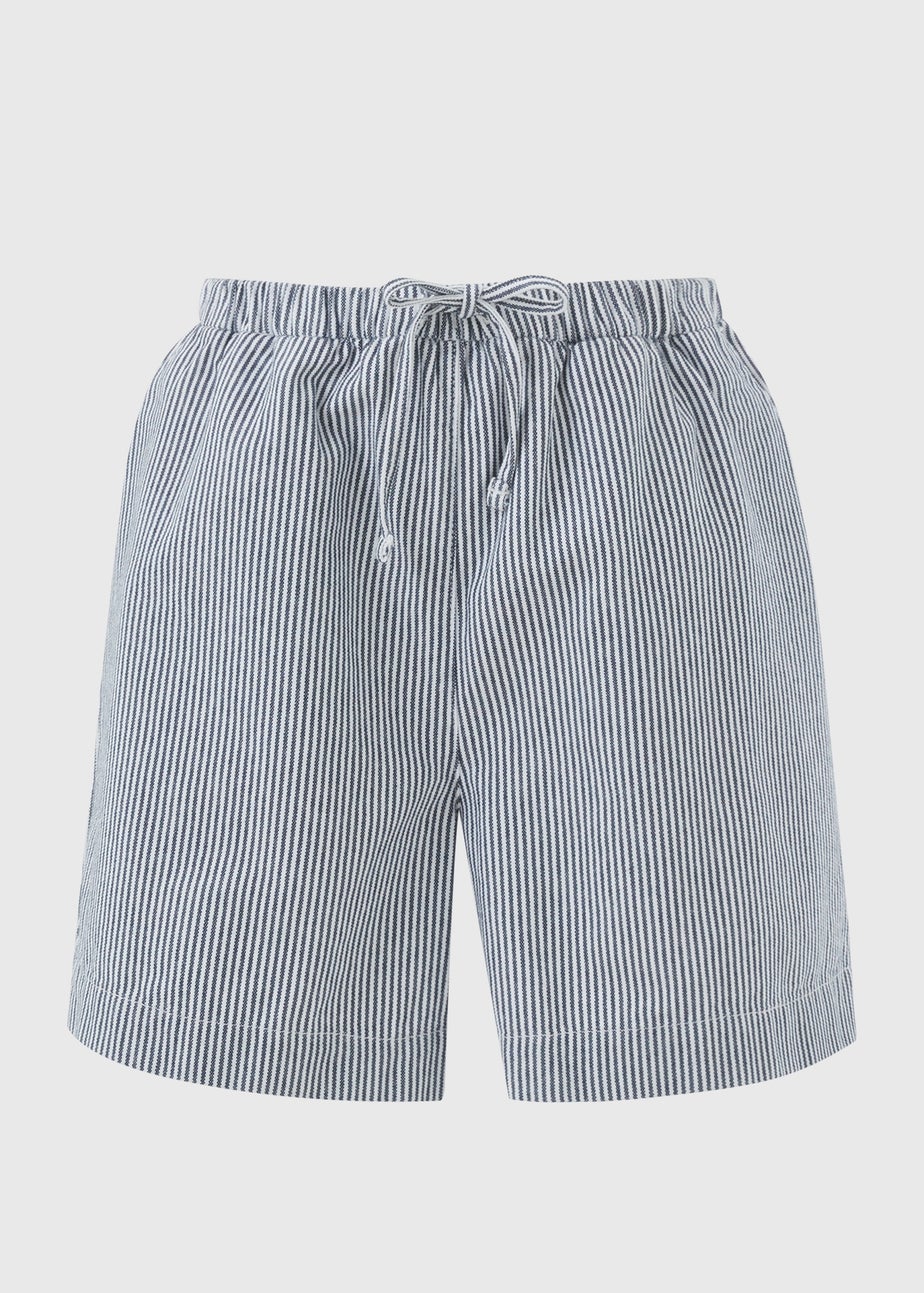Navy Stripe Pull On Shorts