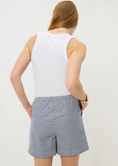 Navy Stripe Pull On Shorts