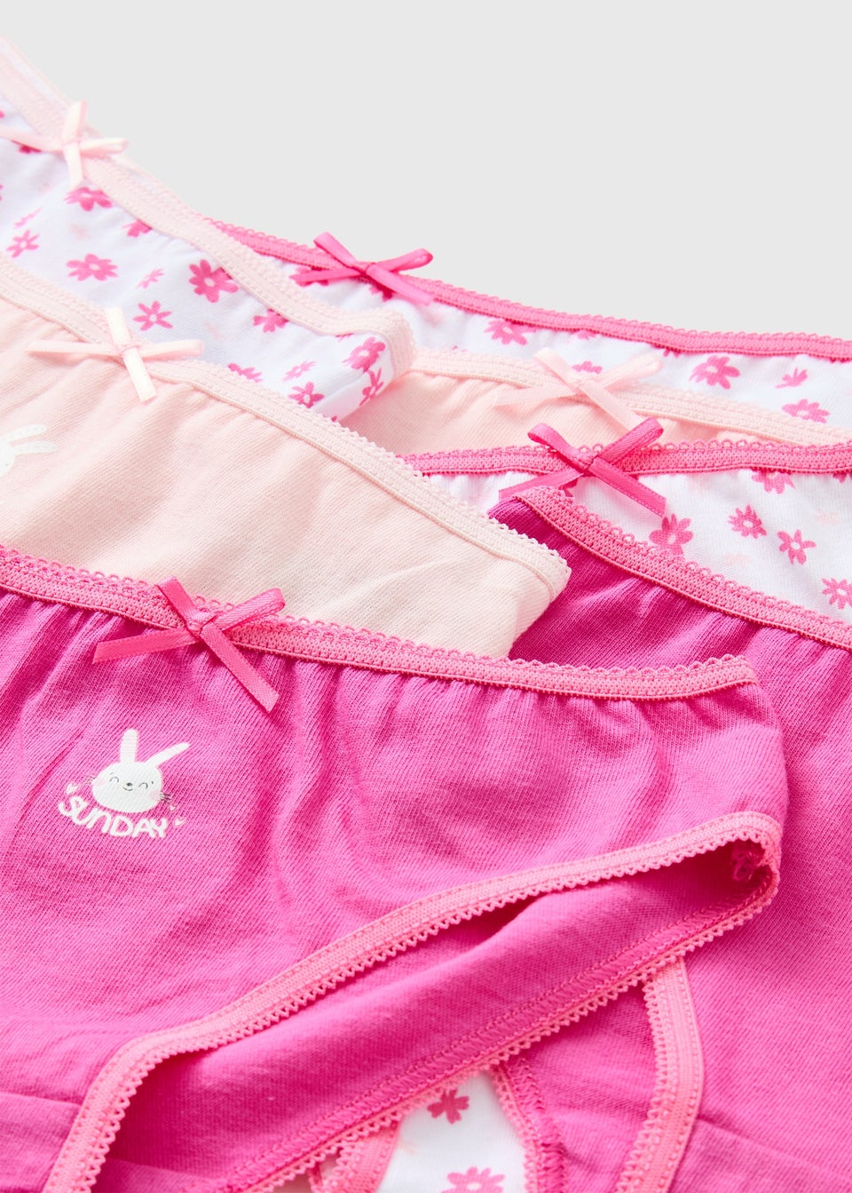 7 Pack Girls Pink Knickers (1-11 Years)