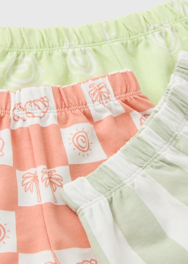 3 Pack Baby Green Holiday Shorts (Newborn-23mths)