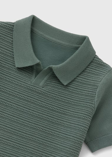 Boys Sage Knit Polo Top (1-7yrs)