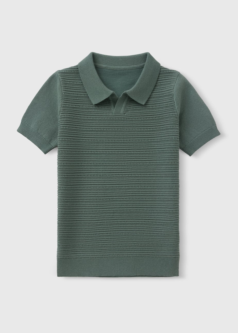 Boys Sage Knit Polo Top (1-7yrs)